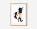Black & Red Heels Print