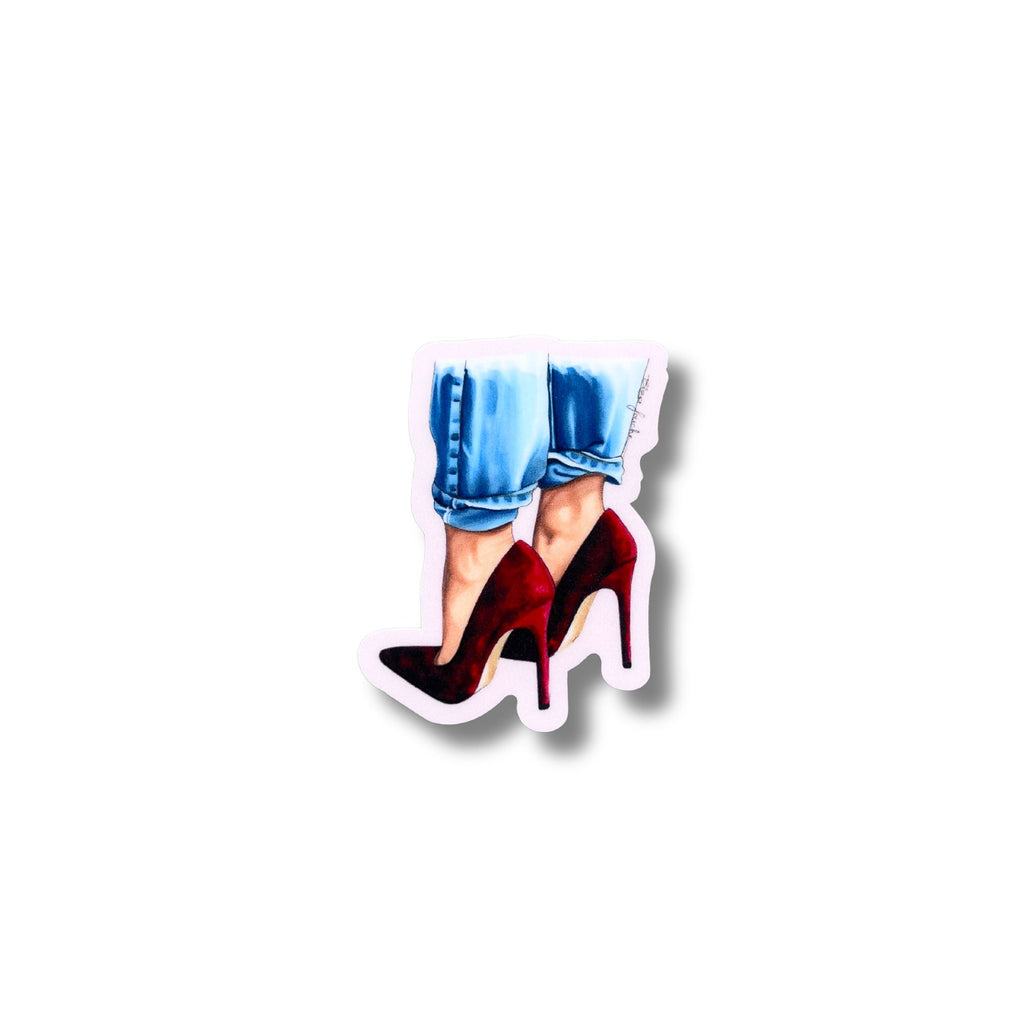 Red Heels Die Cut Single Sticker
