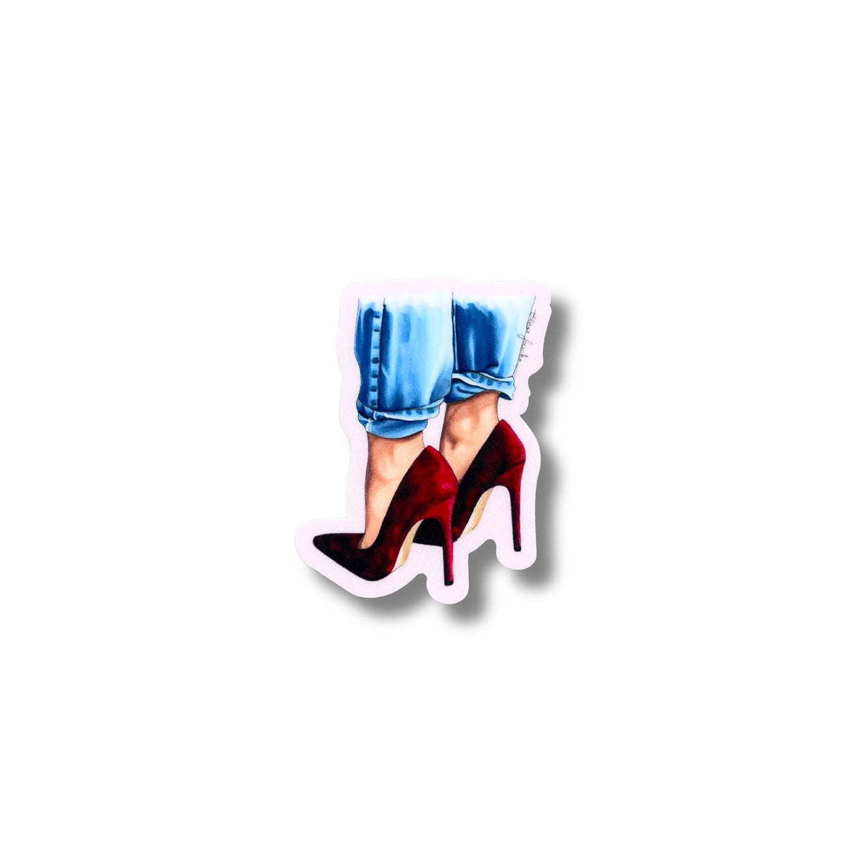 Red Heels Die Cut Single Sticker