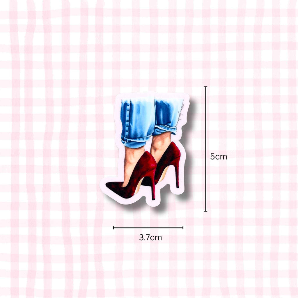 Red Heels Die Cut Single Sticker