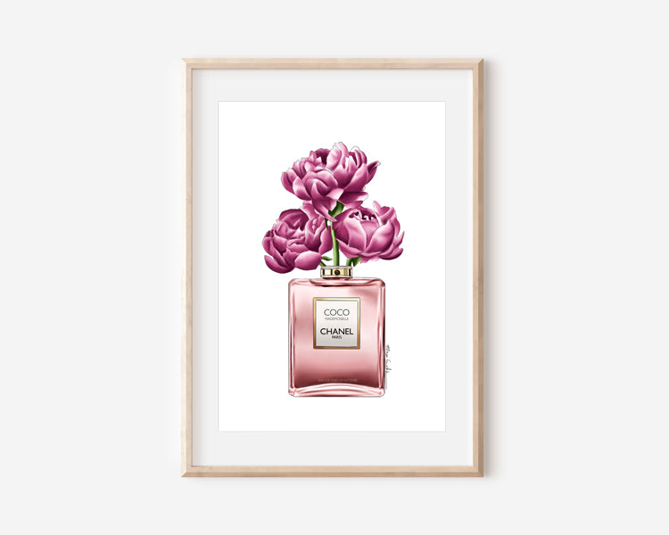 Pink Perfume & Florals Print