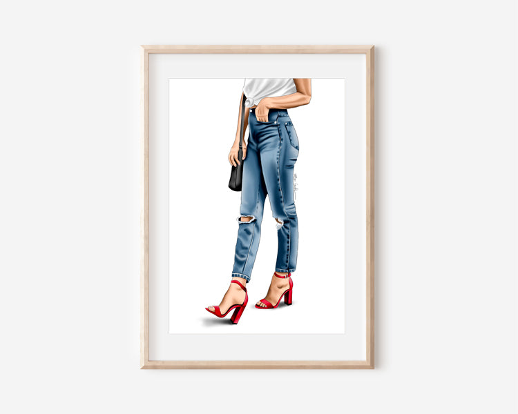 Jeans & Heels Print