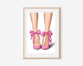 Pink Heels & Bows Print