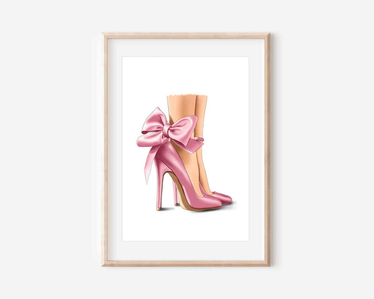 Blush Bow Heels Print
