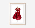 Red Dress Print