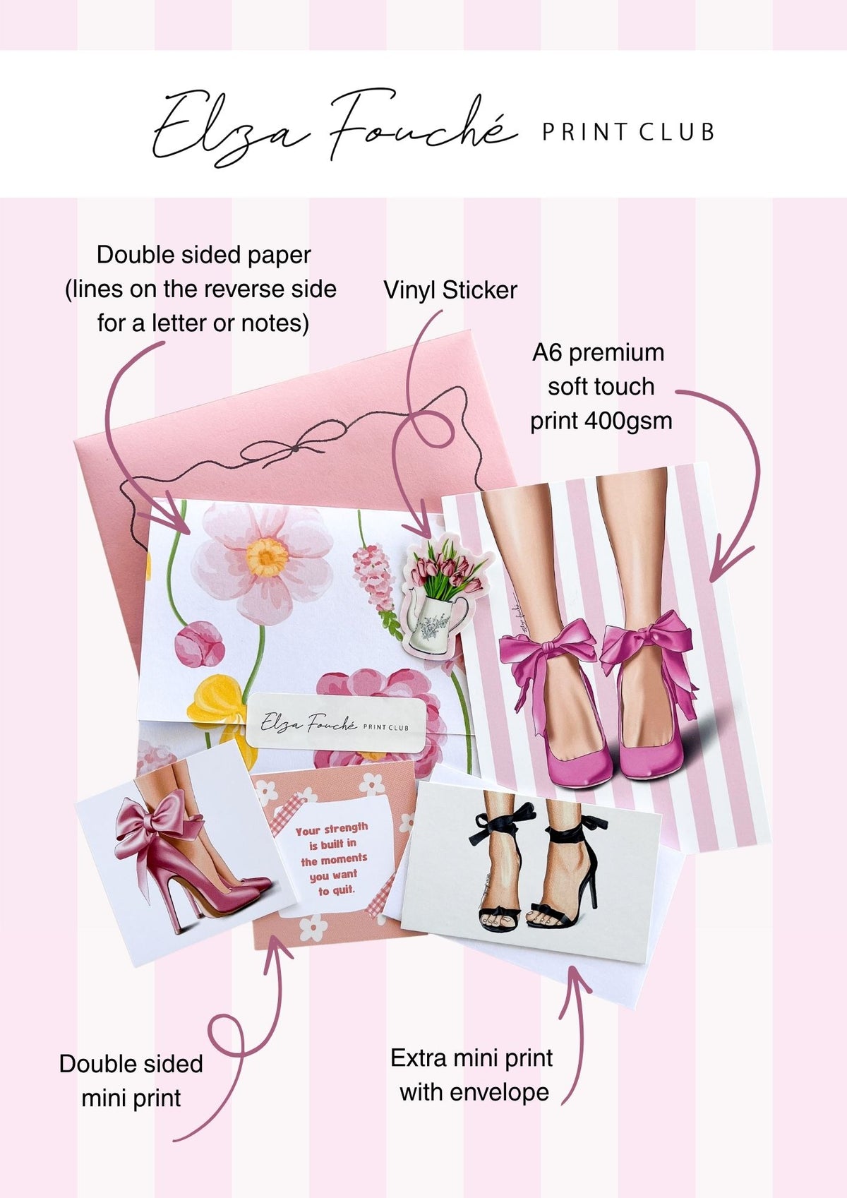 Snail Mail Print Club - Heels & Bows Edition (not a subscription)