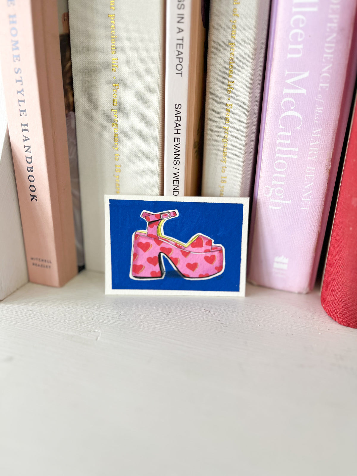 ACEO Original Mixed Media Art Card - Heart Shoe