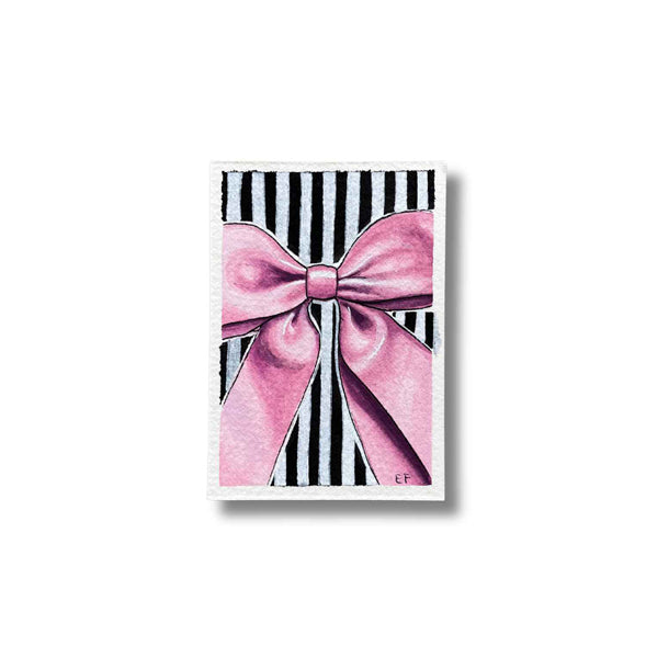 ACEO original mixed media art card - Polka dot tights