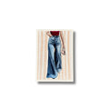 ACEO original mixed media art card - Wide jeans