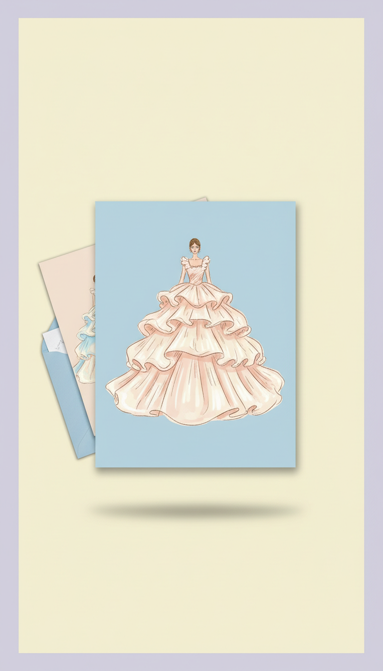 Peach Soufflé Fashion Illustration Postcard