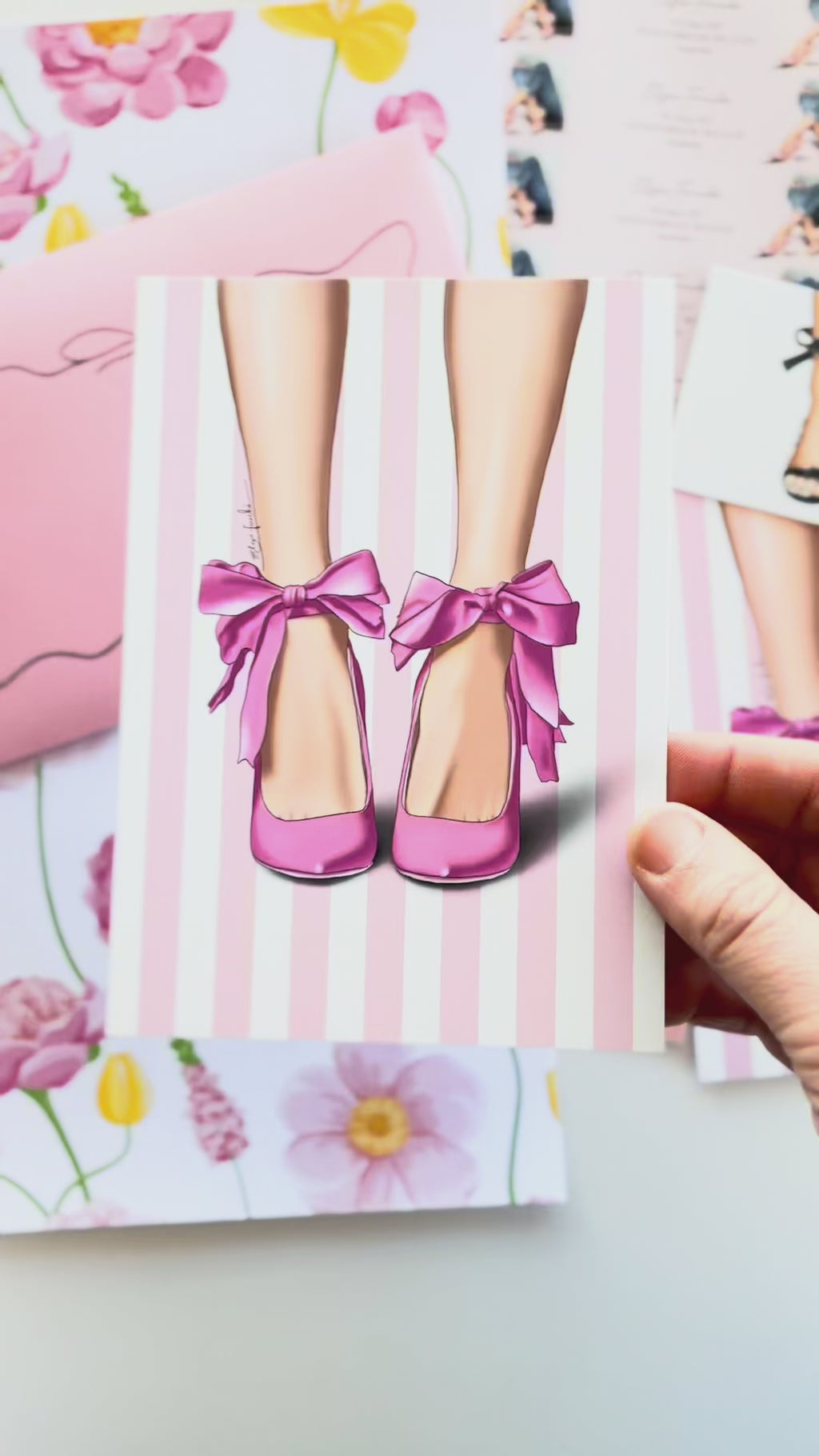Pink Heels & Bows Mini Print