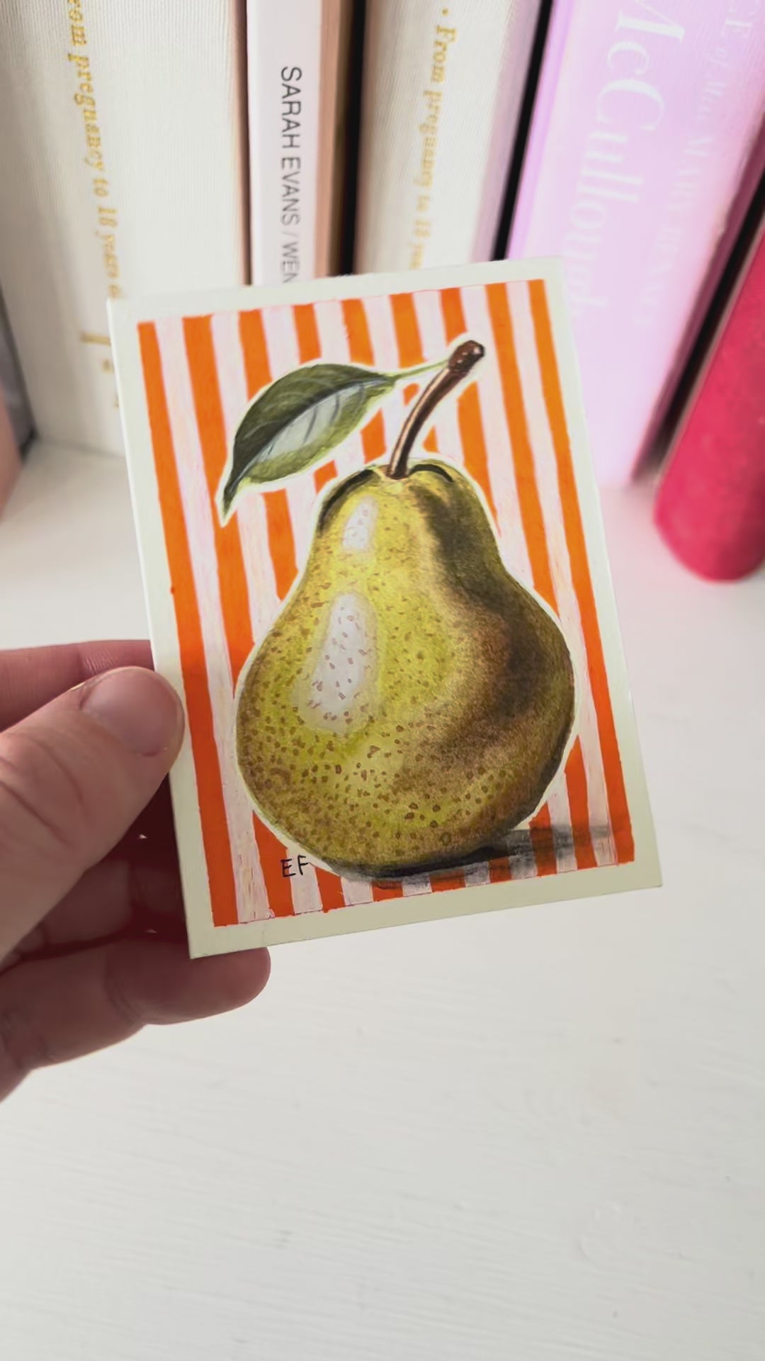 ACEO Original Mixed Media Art Card - Pear