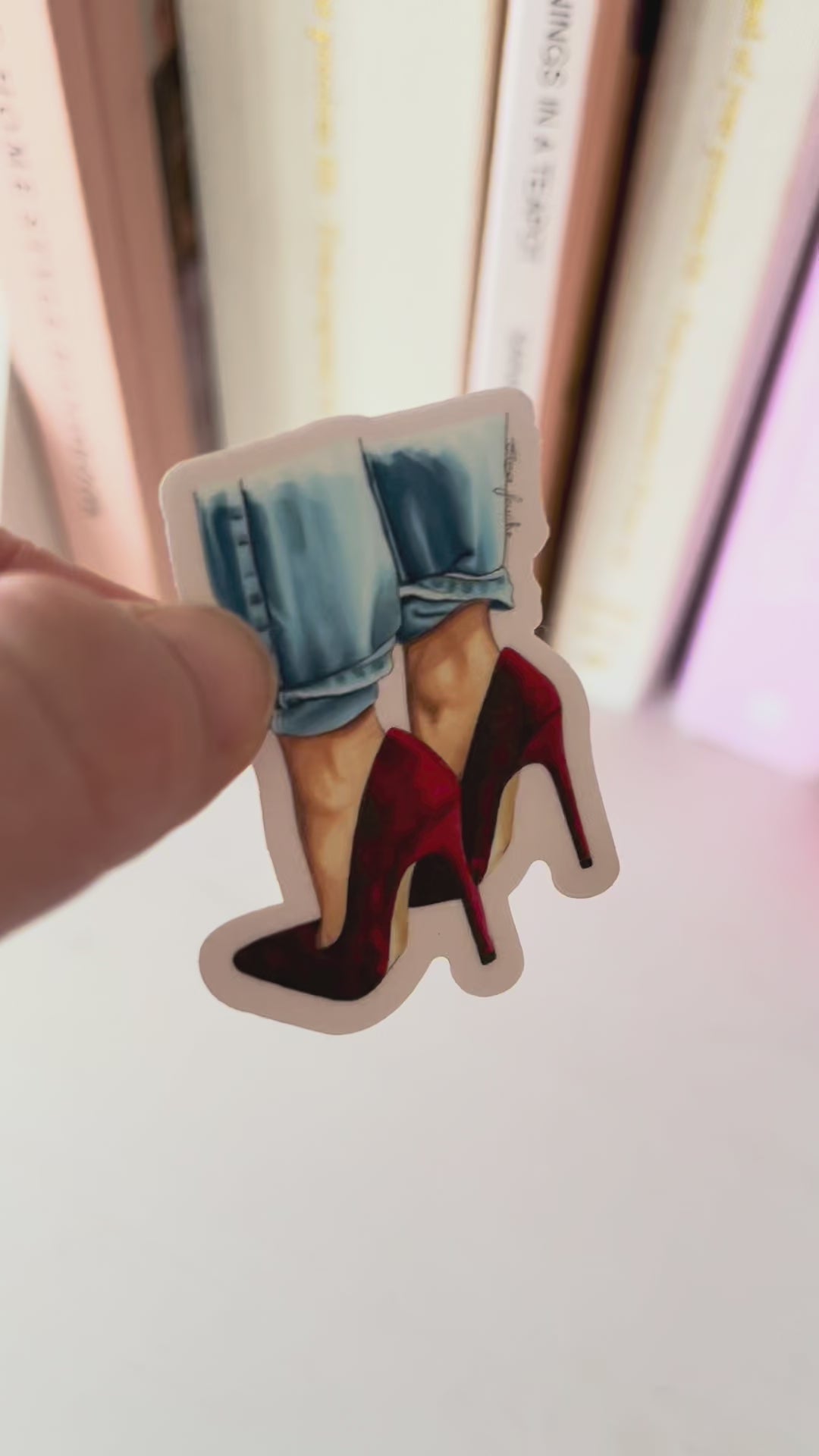 Red Heels Die Cut Single Sticker